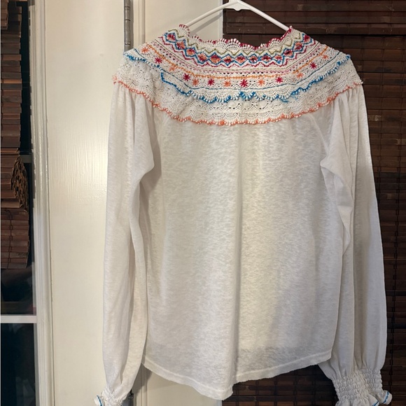 Free People Siesta Fiesta
Pullover Blouse colorway-natural white  sz Xs guc - Picture 7 of 9
